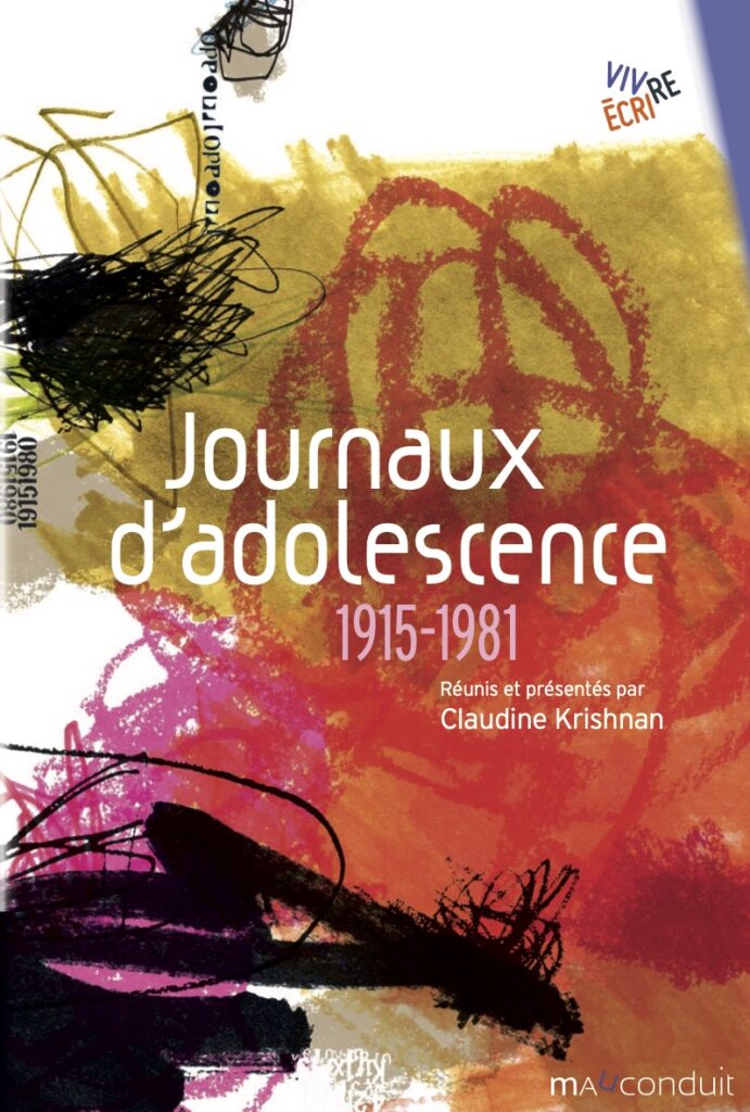 Couverture du livre Journaux d’adolescence réunis et présentés par Claudine Krishnan
